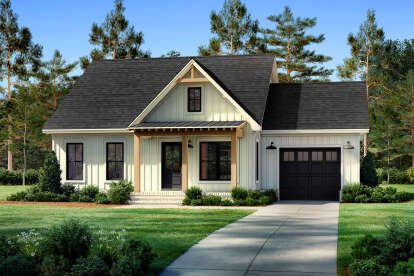 House Plan House Plan #30046 Front Elevation Holiday Rendering